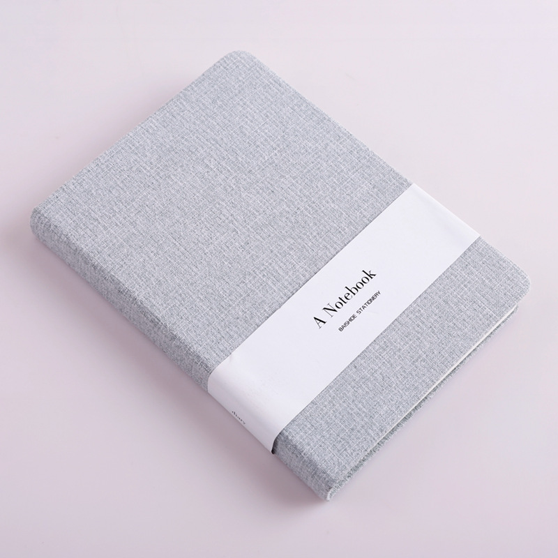 دفتر قماشي رمادي فاتح - صغير 