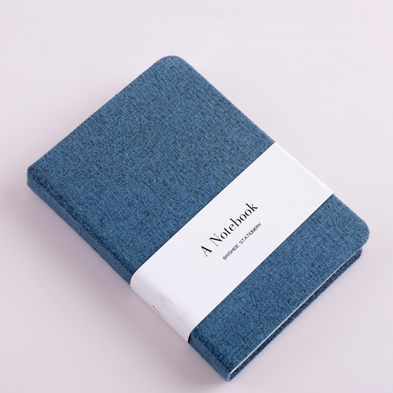 دفتر قماشي أزرق غامق - صغير 