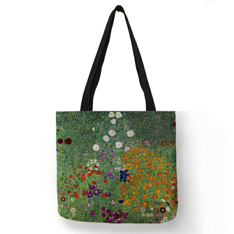 حقيبة لوحة أزهار برية - غوستاف كليمت